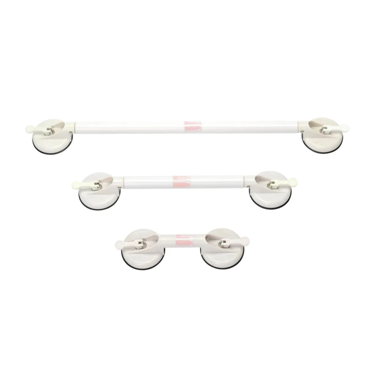 Drie maten van wandbeugel met zuignappen Solido