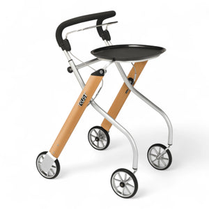 TrustCare Rollator Let’s Go Indoor – lichtgewicht rollator voor binnen, kleur beukenhout
