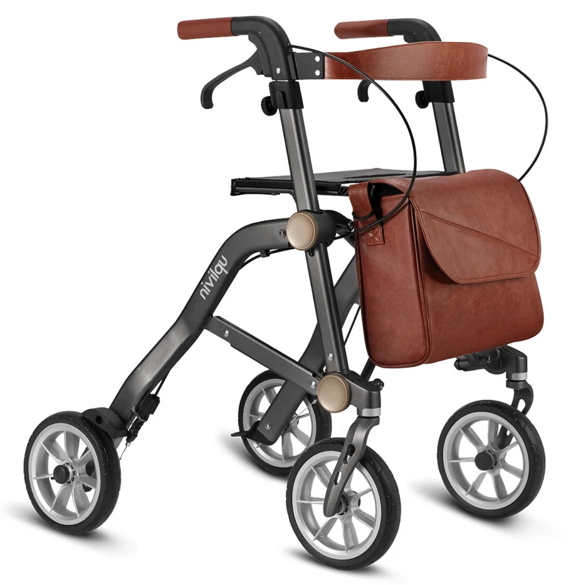 Uplivin Rollator Trive – lichtgewicht rollator voor binnen en buiten, kleur grijs